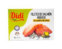 Філе лосося в оливковій олії Didi Filetes De Salmon Noruego En Aceite De Oliva, 115 г (8426963938044) - фото