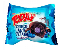 Кекс шоколадный с черничным кремом Elvan TODAY CHOCO AND CREAM Blueberry, 50 г (8693029033016) - фото