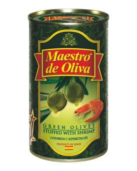 Оливки с креветкой Maestro de Oliva, 280 г (ж/б) 8436024299236 - фото