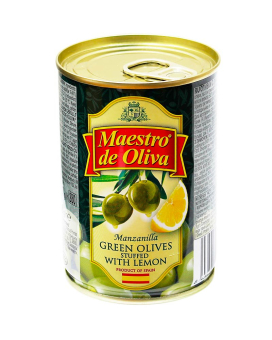 Оливки с лимоном Maestro de Oliva, 280 г (ж/б) 8436024299212 - фото