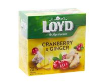Чай фруктовий Журавлина-імбир LOYD Cranberry & Ginger, 40 г (20шт*2г) (5900396023056) - фото