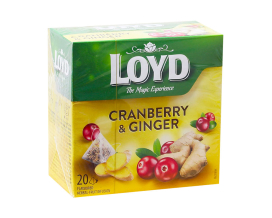 Чай фруктовый Клюква-имбирь LOYD Cranberry & Ginger, 40 г (20шт*2г) (5900396023056) - фото