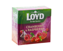 Чай фруктовий Журавлина-малина LOYD Cranberry & Raspberry, 40 г (20шт*2г) (5900396022943) - фото