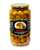 Оливки мариновані з кісточкою Bravo Aceitunas Bravas con hueso, 900 г 8422813110479 - фото