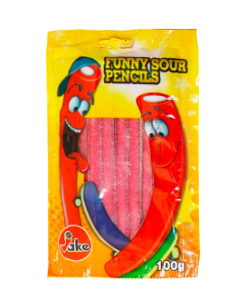 Желейные конфеты JAKE Funny Sour Pencils Веселые кислые карандаши, 100 г (8412147580161) - фото