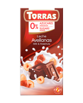 Шоколад молочний без цукру, без глютену TORRAS з фундуком 34%, 75 г (8410342005625) - фото