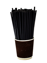 Трубочка мартіні чорна, USA, d3,3 13 см, 200 шт - фото