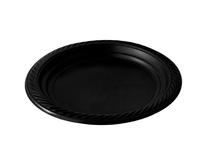 Тарілка PP преміум чорна D-220 мм LFTZ, 100 шт - фото