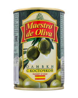 Оливки с косточкой Maestro de Oliva, 280 г (ж/б) 8436024296136 - фото