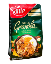 Цельнозерновые хлопья Гранола Голд с орехами и медом Sante Granola Gold Nuts & Honey, 300 г (5900617037152) - фото