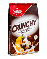 Зернові пластівці Кранчі з бананом та шоколадом Sante Crunchy Banana & Chocolate, 350 г (5900617002617) - фото