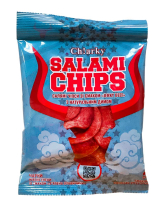 Мясные чипсы Салями со вкусом "Вяленая говядина" Ch!arky Salami Chips, 40 г (4820160781580) - фото