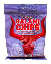 Мясные чипсы Салями со вкусом "Ребра гриль" Ch!arky Salami Chips, 40 г (4820160781603) - фото