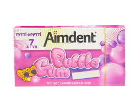 Жевательная резинка со вкусом тутти-фрутти Aimdent BUBBLE GUM TUTTI FRUTTI, 7 шт/уп 8681259507537 - фото