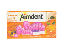 Жевательная резинка без сахара со вкусом апельсина Aimdent BUBBLE GUM ORANGE, 7 шт/уп 8681259507629 - фото