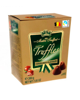 Цукерки шоколадні трюфель із смаком фундуку Maitre Truffout Fancy Truffles Hazelnut Flavour, 200 г (9002859038747) - фото
