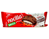 Печиво шоколадне з шоколадною крихтою та молочною пастою зі шматочками шоколадного печива Nocilla Cookies & Cream, 120 г (8410014493132) - фото