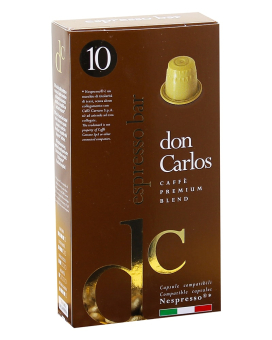 Кава в капсулах Carraro Don Carlos Espresso Bar NESPRESSO, 10 шт (8000604800107) - фото