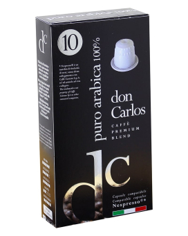Кофе в капсулах Carraro Don Carlos Puro Arabica 100% NESPRESSO, 10 шт (100% арабика) 8000604800084 - фото