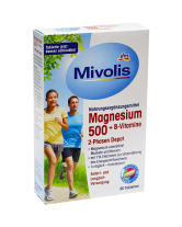 Магній 500+ вітаміни групи B Mivolis Magnesium 500+ Vitamin B, 30 таблеток (4058172921933) - фото