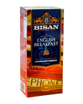 Чай Англійський Сніданок BISAN English Breakfast (чорний чай в пакетиках), 25шт*1,5г (4791007012689) - фото