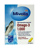 Фото продукта:Омега-3 1.000 Mivolis Omega-3 1.000, 60 капсул (4058172695759)