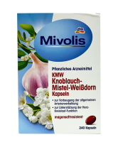 Біологічно активні добавки з часником, омелою та глодом Mivolis KMW Knoblauch-Mistel-Weißdorn, 240 капсул (4058172310720) - фото