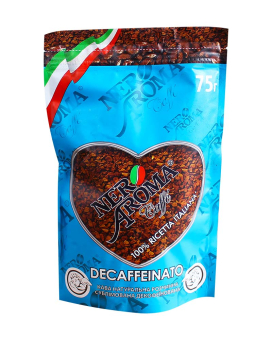 Кофе растворимый Nero Aroma Decaffeinato (без кофеина), 75 г (100% арабика) (4820093480581) - фото