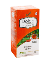 Чай чорний з ягодами "Dolce Natura" Сунична соната, 2г*25 шт (ароматизований чай у пакетиках) (4820093485531) - фото