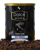 Кава мелена Dolce Aroma 100% Arabica, 250 г (ж/б) (8019650003554) - фото
