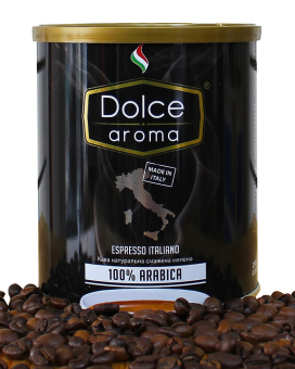 Кофе молотый Dolce Aroma 100% Arabica, 250 г (ж/б) 8019650003554 - фото