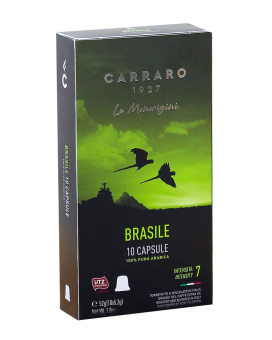 Кофе в капсулах Carraro Brasile NESPRESSO, 10 шт (моносорт арабики) 8000604900487 - фото