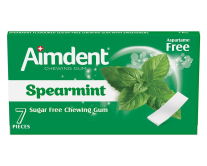 Жувальна резинка без цукру зі смаком зеленої м'яті Aimdent SPEARMINT, 7 шт/уп (8680976404563) - фото