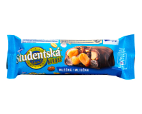 Батончик молочного шоколаду з арахісом, родзинками та желейними цукерками Studentska Mlecna, 90 г (8593893774292) - фото