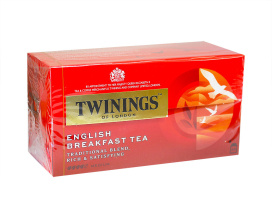 Чай черный Twinings English Breakfast в пакетиках, 50 г (25шт*2г) (070177010775) - фото