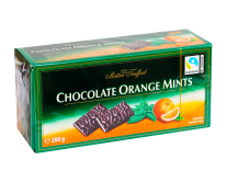 Конфеты шоколадные с начинкой со вкусом апельсин-мята Maitre Truffout Chocolate Orange Mints, 200 г (9002859067570) - фото