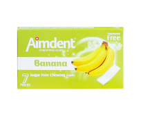 Жувальна гумка без цукру зі смаком банана Aimdent BANANA, 7 шт/уп 8680976404501 - фото