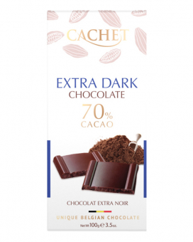 Шоколад Cachet чорний екстра 70%, 100 г - фото