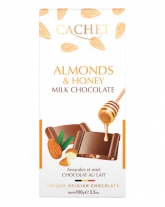 Шоколад Cachet молочный с миндалем и медом 31%, 100 г - фото