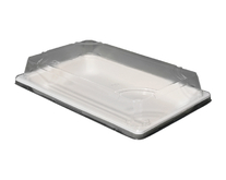 Коробка для суші з цукрової тростини з кришкою № 1, 160х90х48 мм, 50 шт - фото