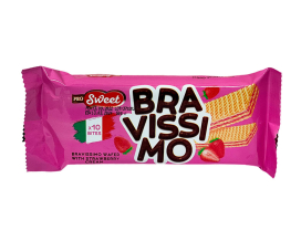 Вафли с клубничной прослойкой PRO Sweet Bravissimo, 50 г (8683125787265) - фото