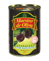 Маслини-супергіганти Гордаль без кісточки Maestro de Oliva Supergiant Pitted Black Olives, 425 г (8436024294309) - фото