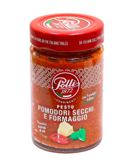 Соус песто с вяленными помидорами и сыром Pesto POLLI Pomodori Secchi e Formaggio, 190 г (8001310810800) - фото