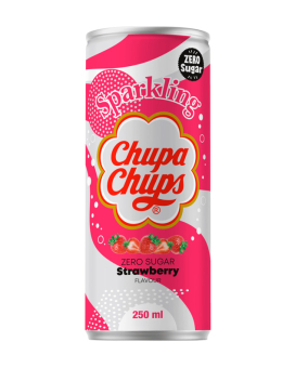 Напиток сокосодержащий безалкогольный газированный Sparkling Chupa Chups ZERO Strawberry 250 мл (8801069414690) - фото