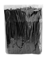 Трубочка черная с гофрой УТП, d5 мм, 21 см, 200 шт - фото