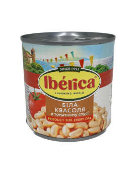 Белая фасоль в томатном соусе ТМ «Iberica» 400г.(8436024299939) - фото