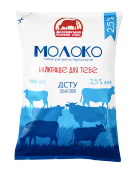 Молоко 2,5% 0,9кг ТМ "ЖМЗ" - фото