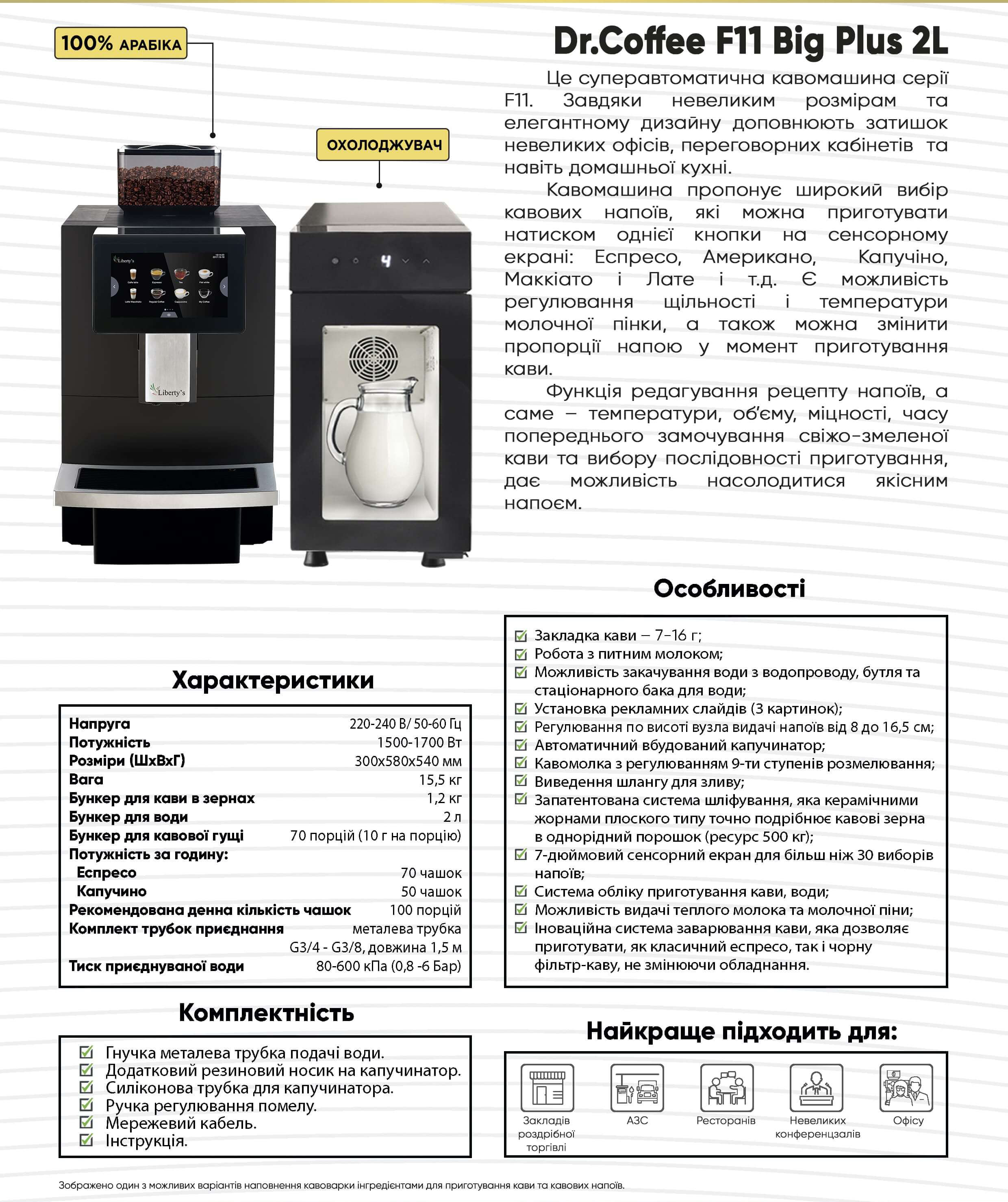 Кавомашина Dr.Coffee F11 Big Plus 2L