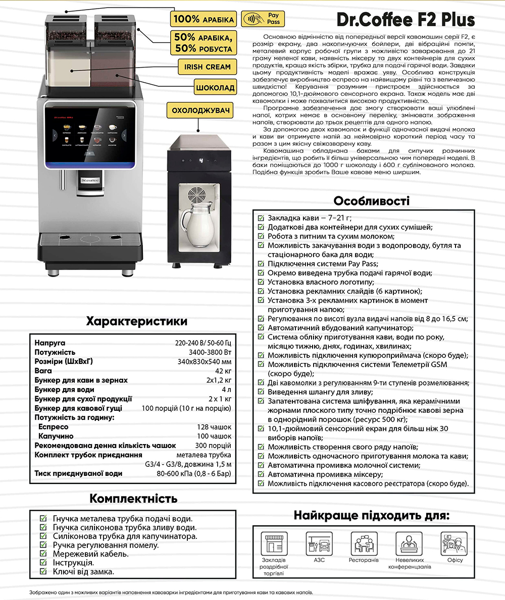 Кофемашина Dr. Coffee F2 Plus